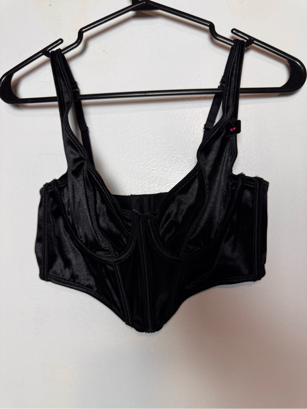 Brand new La Senza black silk corset crop top size -Small